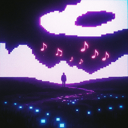 Un morceau spatial mystérieux avec des accords de piano rétro, parfait pour les jeux RPG rétro.