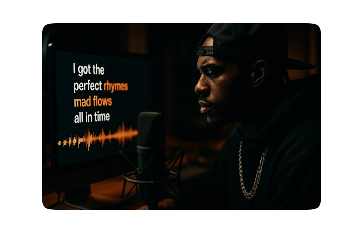High-quality lyrics with pro rhyme control