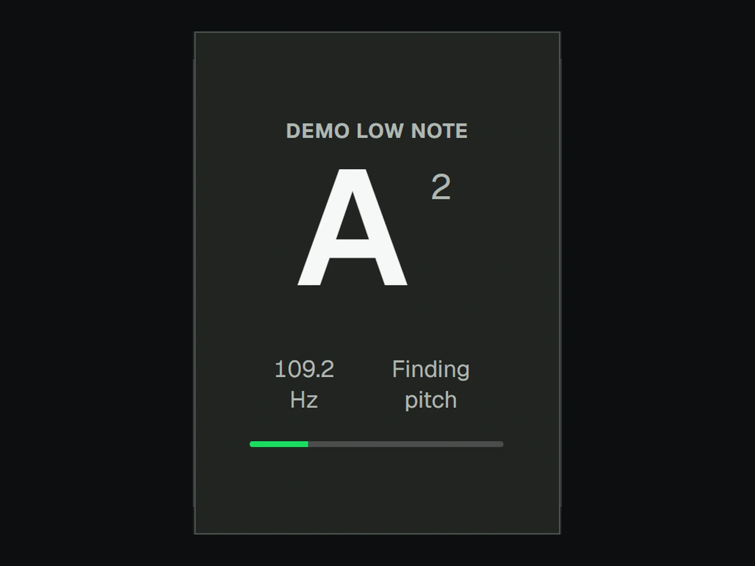Vocal Range Test detecting an A2 low note at 109.2 Hz from a microphone