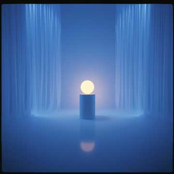 Meditación profunda en una habitación vacía con solo una luz tenue