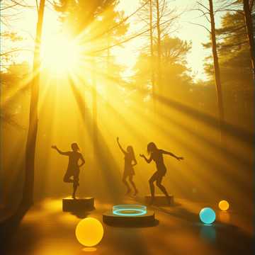 Danser en plein air par une journée ensoleillée avec tout le monde qui sourit