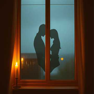 A smooth candlelit dinner for two on a rainy evening